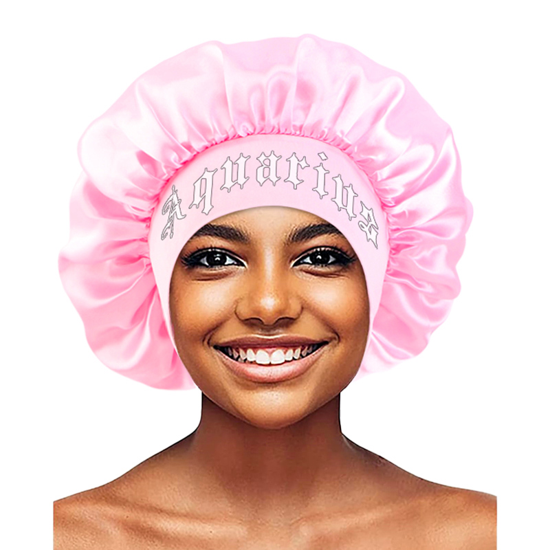Satin Hair Bonnet - Yeni 12 Zodyak Düz Renk Uyku