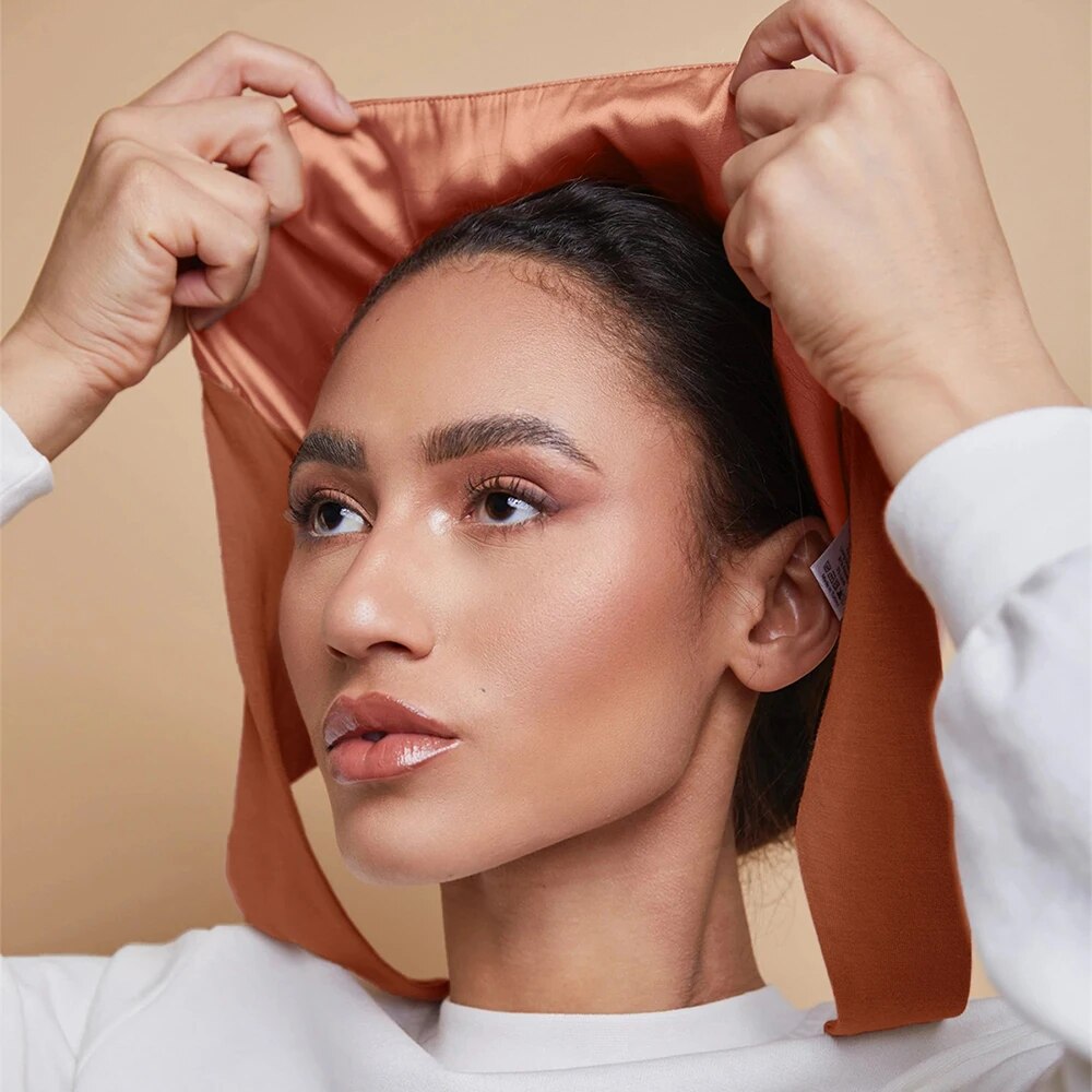 Satin Hair Bonnet - Modal Saten Başörtüsü Kap İslam Undercap